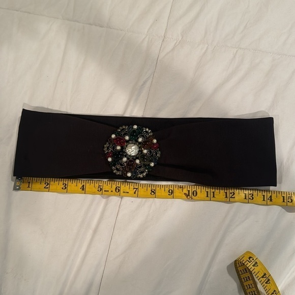 Juliana belt buckle. Vintage Black belt with the stunning buckle. It is metal